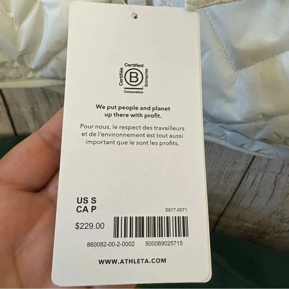 Athleta Womens Mendocino Quilted magnolia white coat size Small - Picture 4 of 16